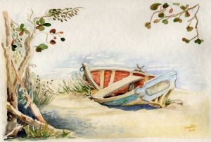 Peinture de aquarella: Barques