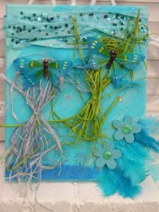 Collage de lily-rose salome: turquoise et vert d'eau
