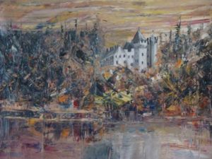 Peinture de Francoise Caput: Chateau d'automne
