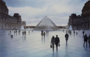 Peinture de Thierry Duval: Songe sur la Pyramide du Louvre
