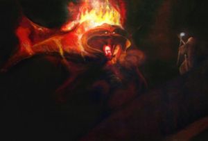 Peinture de Arnaud Griselin: L'Ombre et la Flamme