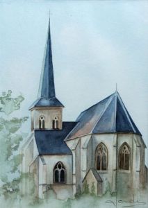 Peinture de Caroline HARDY: L'Eglise de Frocourt
