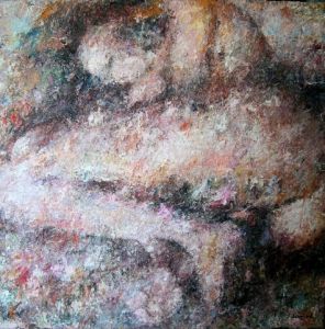 Peinture de philippe lamiral: figure couchée