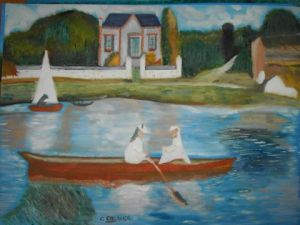Peinture de COCO91: la balade en barque