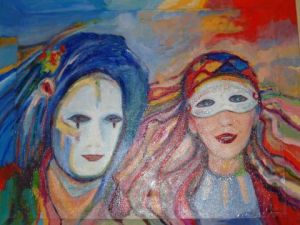Peinture de Helene ROSENDO: carnaval de venise