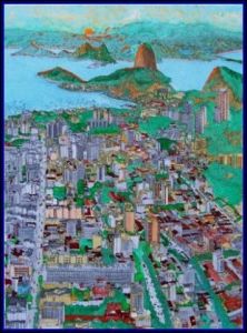 Peinture de pplazanet: RIO DE JANEIRO AU CREPUSCULE