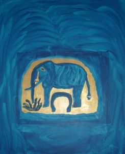 Peinture de ALIOXIS: L ELEPHANT PORTE BONHEUR
