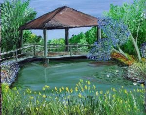 Peinture de Sam: La tonnelle de l'étang