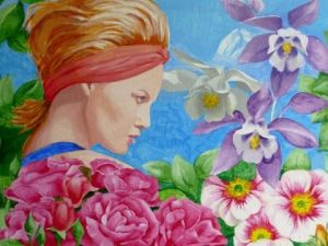 Illustration de mylene Ransan: la femme fleur.