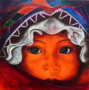 Peinture de MARTINE GREGOIRE: ENFANT ET DENTELLE