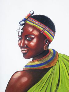 Dessin de alvesc: Femme Samburu du Kenya