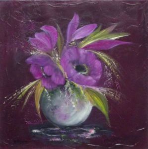 Peinture de MARTINE GREGOIRE: Bouquet mauve