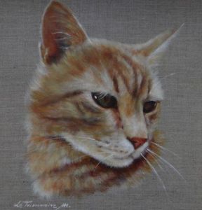 Peinture de le trionnaire: Portrait chat