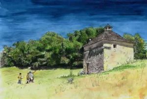 Peinture de sebcbien: Le petit patrimoine de Dordogne, le pigeonnier