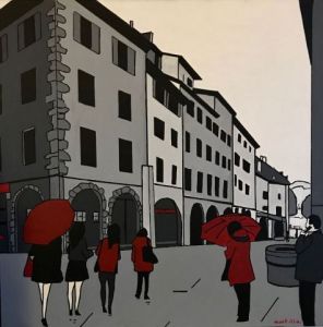 Peinture de montillo: Centre ville d’Annecy