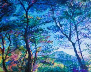 Peinture de ETIENNE Gaetane: Les pins sur la Sainte