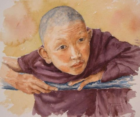Figuratif: aquarelle Tibet, <b>Agathe BONNET</b> (Peinture) - limage