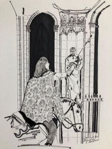 Dessin de COMETE: Jeanne d'arc à la Cathedrale Sainte-Croix d'Orleans