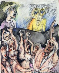 Peinture de Michel JASINSKI: Crucifies-le !