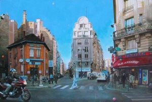 Peinture de Gilles Paul ESNAULT: Une seconde a Paris