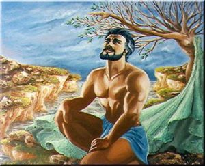 Peinture de Ghislaine Vancaneghem: La Priere de David