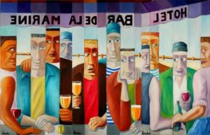 Peinture de Gerard Lesoeur: Bar de la marine