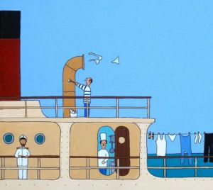 Peinture de jean michel affagard: LA CROISIERE  S AMUSE
