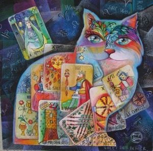Peinture de OXANA ZAIKA: Chat TAROT