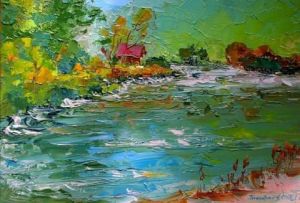 Peinture de JACQUELINE SCHELL: Coin de peche