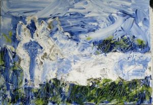 Peinture de anne-sophie valepin: cheval couche