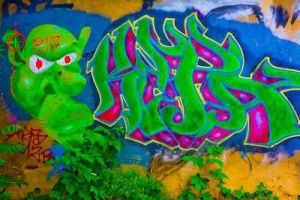 Photo de mimo: monstre vert