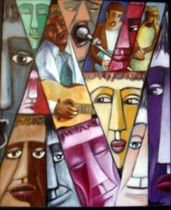 Peinture de Gerard Lesoeur:  PARIS BLUES