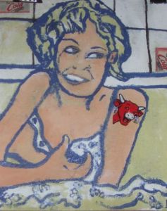 Peinture de Gerald ISZURIN: cow la