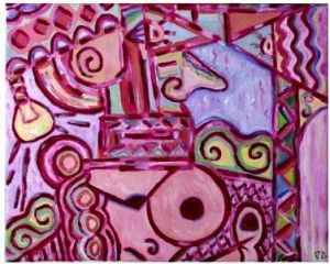 Peinture de FABRICE LEMARECHAL: Cherchant une connivence