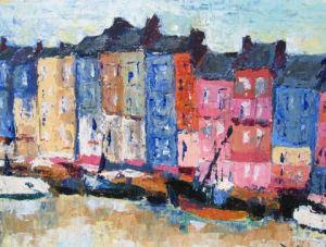 Peinture de PHILIPPE ARLAUD: les quais de honfleur