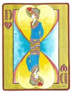 Peinture de gerard gentou: Dame de coeur