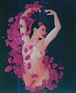 Peinture de alexandre thore: vent de rose