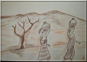 Dessin de Gianpaolo: RETOUR AU VILLAGE