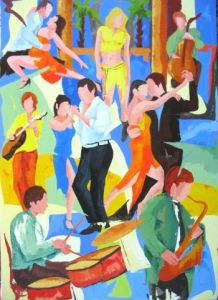 Peinture de Jean-Luc LOPEZ: Tango cafe