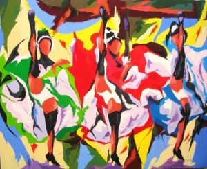 Peinture de Jean-Luc LOPEZ: French cancan