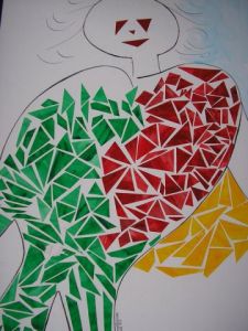 Peinture de GHIS: COEUR MOSAIQUE