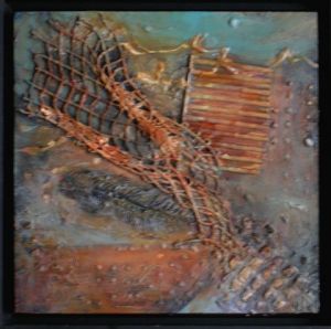 Collage de Denise Faucher: Fossile et epaves