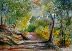 Peinture de jacques boutry: sous bois