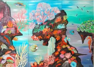 Peinture de Catherine Dutailly: L'ame sous la mer puzzle