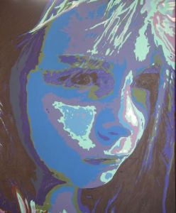 Peinture de sandra: tristesse bleue