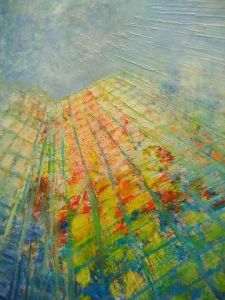 Peinture de Peyrat patrick: immeuble miroir