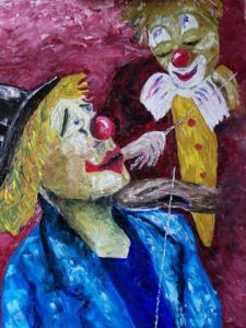 Peinture de danielle: serenade de clowns(reproduction partielle pour essaie)