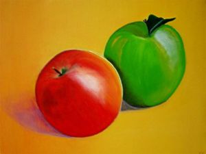 Peinture de juliecat: POMMES ROUGE ET VERTE