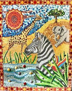 Mosaique de Corinne Salou: Zèbre