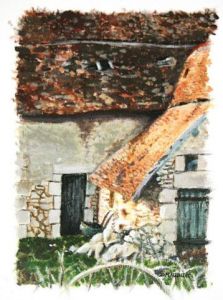 Peinture de Djoz: ferme d'Argenton-sur-Creuse